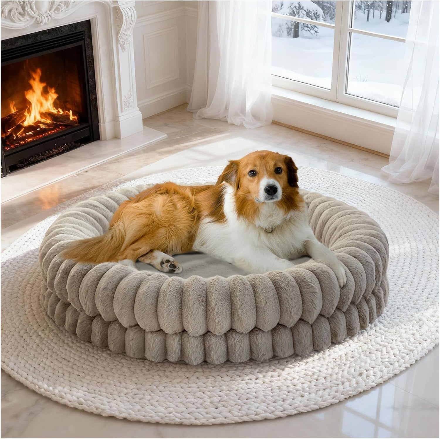 EPEMC Luxury Donut Dog Bed, 36 Inches Round Dog Beds Large Sized Dogs — free download