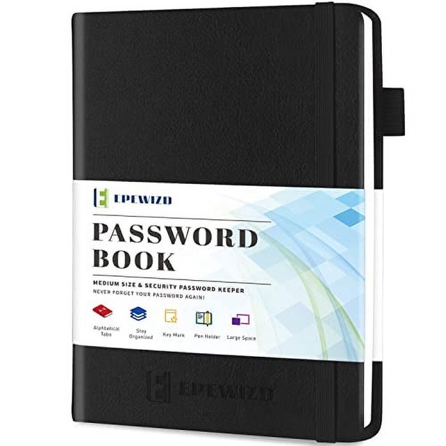 EPEWIZD Password Book with Alphabetical Tabs Hardcover Medium Size