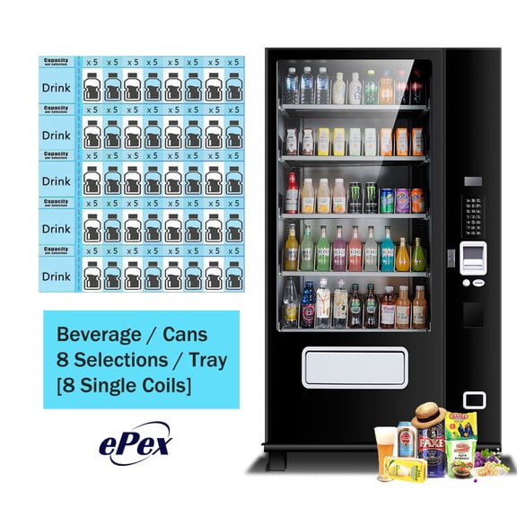 EPEX D648 Large Beverage Drink Vending Machine with Elevator Delivery Temp Control