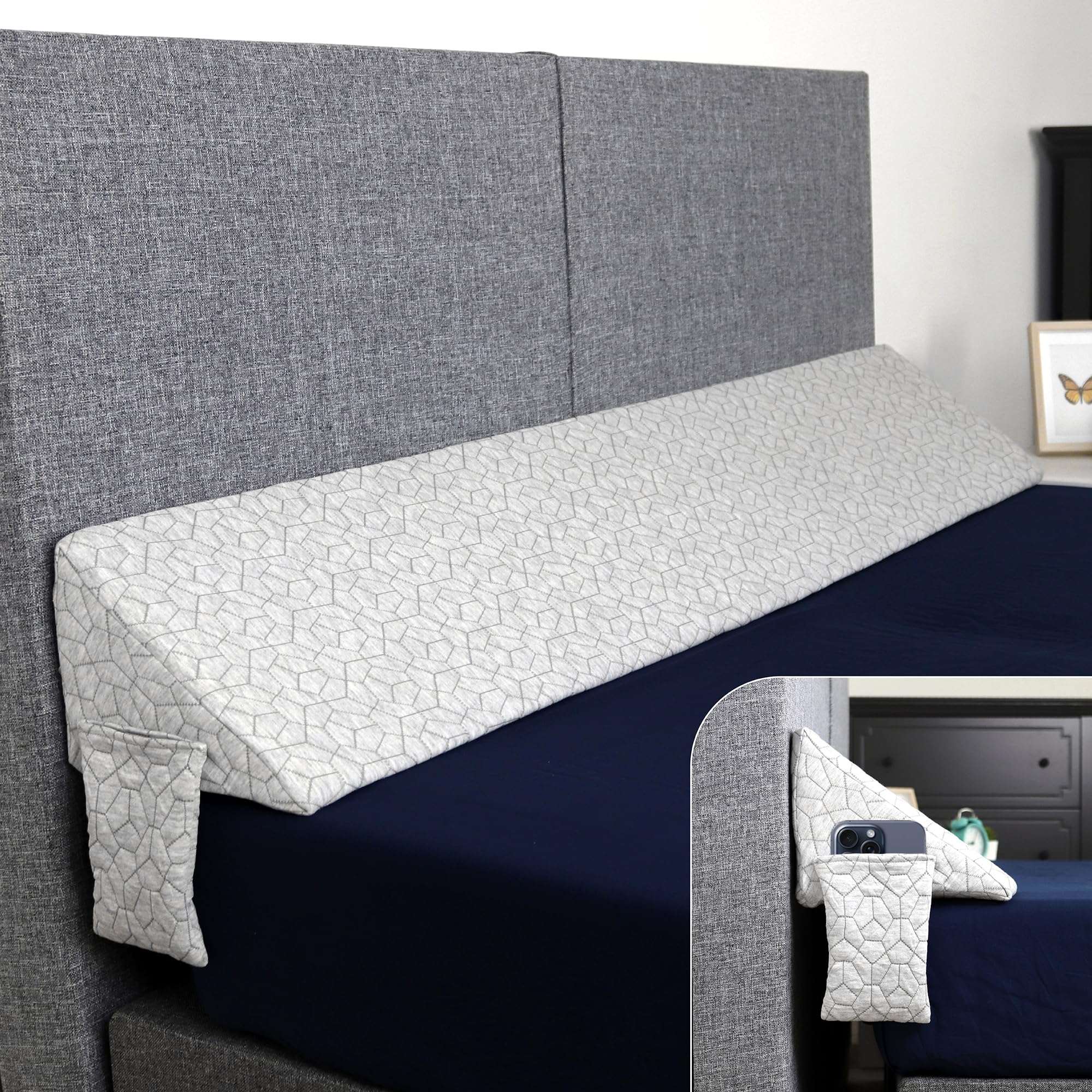 EPHEDORA XL Bed Wedge YPF5 Pillow for Headboard Gap (010") Bed Gap