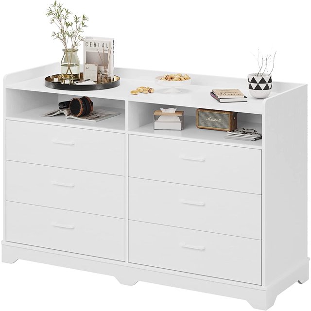 EPHEX 6 Drawers Dresser, Modern Storage Horizontal Dressers and Chests