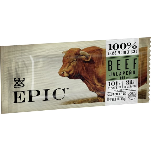 EPIC Beef Jalapeno Gluten Free, Keto Consumer Friendly Protein Bar