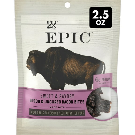 EPIC Bison Bacon Protein Bites, Whole30, 2.5oz