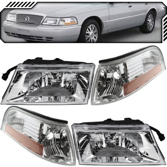 EPIC LIGHTING Halogen Replacement Spec Headlights Compatible with FORD 01-03 EXPLORER 01-05 EXPLORER SPORT TRAC [ FO2502170 FO2520164 1L5Z13008BA 1L5Z13201AA ] Combo