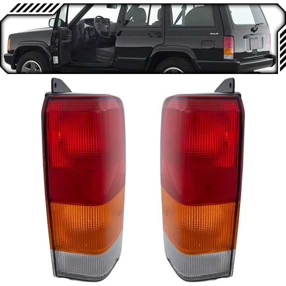 EPIC LIGHTING Halogen Replacement Spec Tail Lights w/o Circuit Board Compatible with JEEP 97-01 CHEROKEE [ CH2800128 CH2801128 4897399AA 4897398AA ] Pair