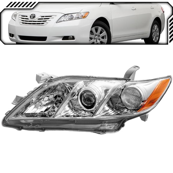 EPIC LIGHTING OE Style Halogen Headlight Assembly Replacement for TOYOTA 07-09 CAMRY LE XLE 08-09 Base 2007 CE [ TO2518105 8117033651 ] Left Driver Side