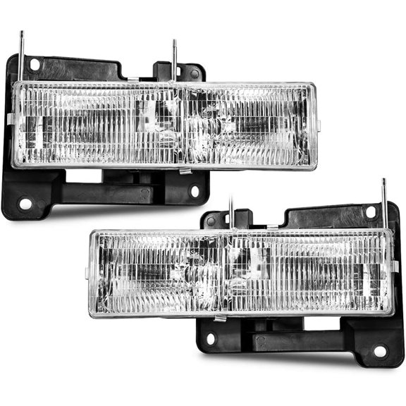 EPIC LIGHTING OE Style Halogen Headlights Assembly Replacement for CHEVROLET GMC 88-02 C10 K10 BLAZER YUKON TAHOE SUBURBAN [ GM2502101 GM2503101 15034929 15034930 ] Pair
