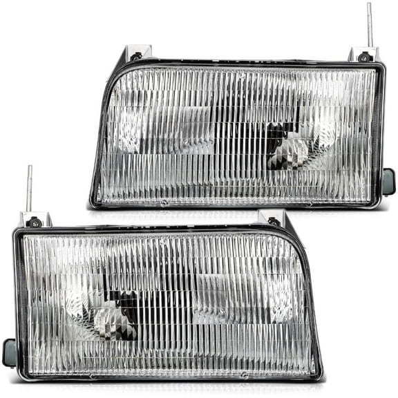EPIC LIGHTING OE Style Halogen Headlights Assembly Replacement for FORD 92-96 BRONCO 92-97 F-150 92-96 F-250 F-350 [ FO2502118 FO2503114 F2TZ13008B F2TZ13008A ] Pair