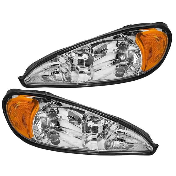 EPIC LIGHTING OE Style Halogen Headlights Assembly Replacement for PONTIAC 99-05 GRAND AM [ GM2502196 GM2503196 22672207 22672208 ] Pair