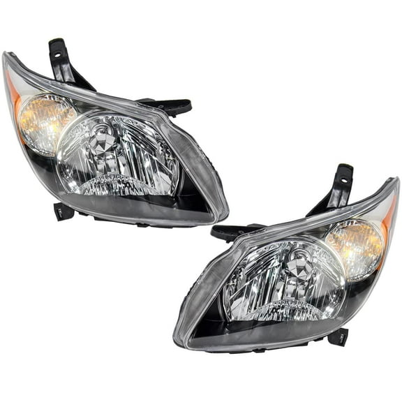 EPIC LIGHTING OE Style Halogen Headlights Black Housing Assembly Replacement for PONTIAC 03-04 VIBE [ GM2502238 GM2503238 88969943 88969942 ] Pair