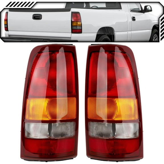 EPIC LIGHTING OE Style Halogen Tail Lights Assembly Replacement for CHEVROLET GMC 99-02 SILVERADO 99-03 SIERRA [ GM2800173 GM2801173 15198453 15198460 ] Pair