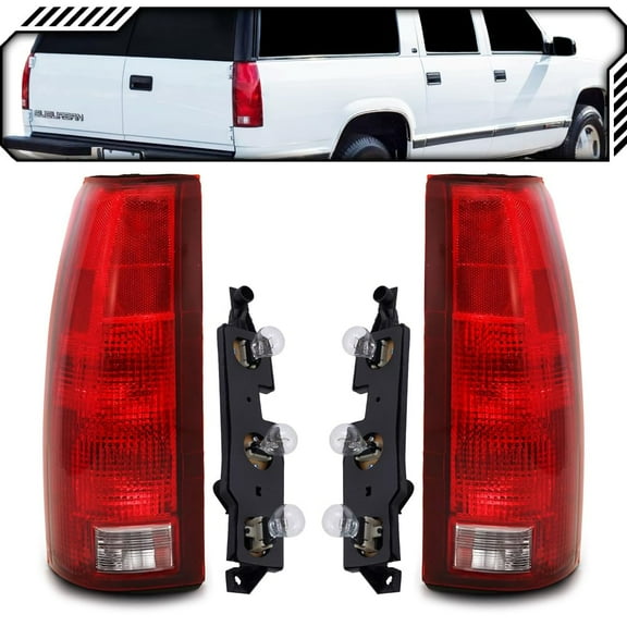 EPIC LIGHTING OE Style Halogen Tail Lights Assembly Replacement for CHEVROLET GMC CADILLAC 88-00 C K 92-99 SUBURBAN 95-00 TAHOE 92-00 YUKON 92-94 BLAZER [ GM2800104 GM2801104 5977867 5977868 ] Pair