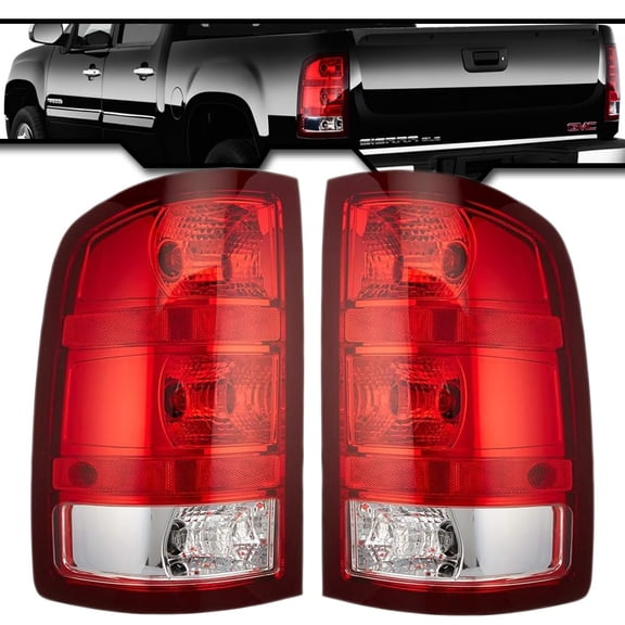 EPIC LIGHTING OE Style Halogen Tail Lights Assembly Replacement for GMC 07-13 SIERRA 1500 07-10 SIERRA 2500 HD 3500 HD [ GM2800208 GM2801208 15206399 15206400 ] Pair