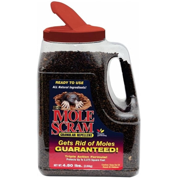 EPIC Mole Scram Outdoor All Natural Granular Mole Digging Animal Flavor Deterrent Repellent Lawn, Yard, and Garden Protector, 4.5 Pound Container