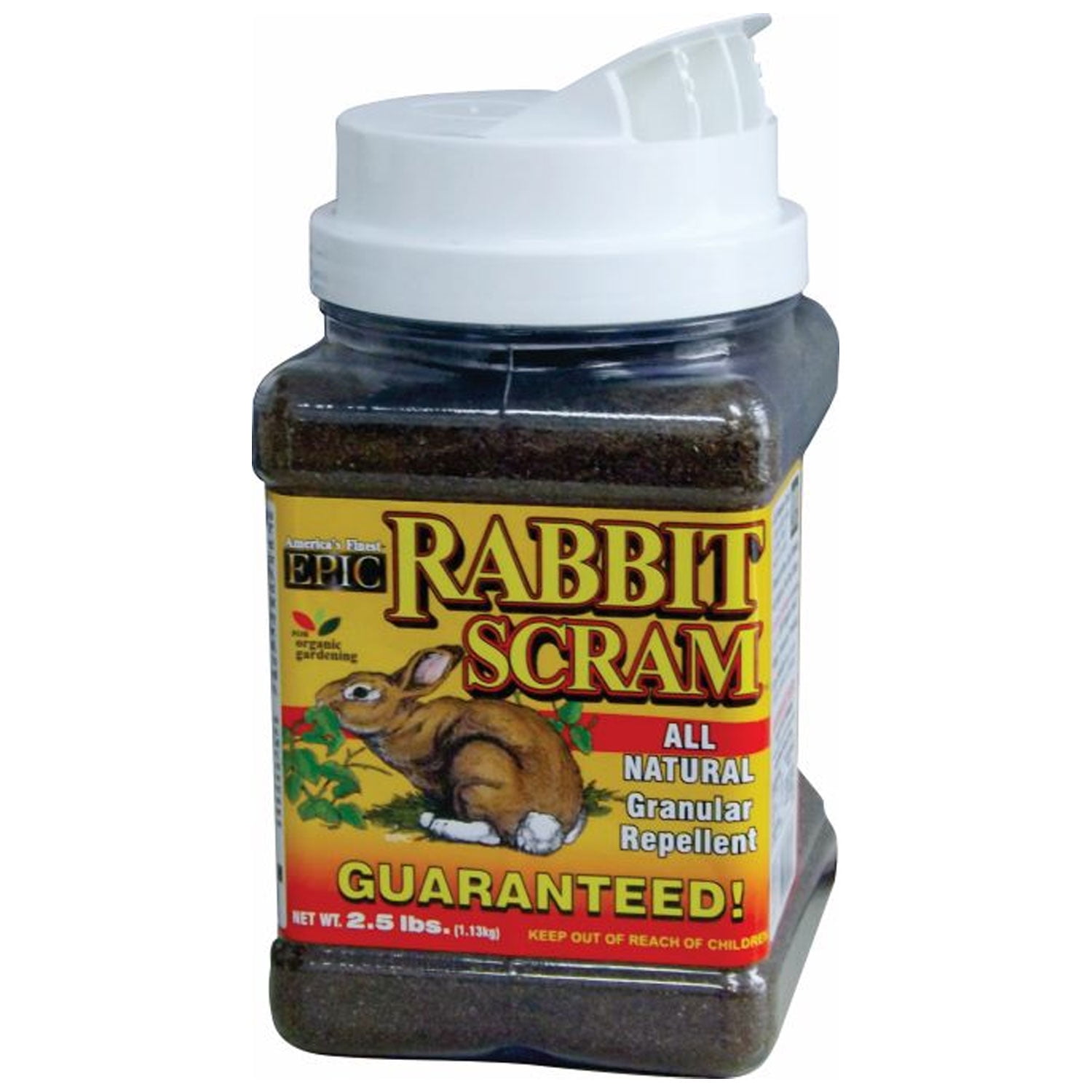 EPIC Rabbit Scram Outdoor All Natural Granular Rabbit Repellent, 2.5 Lb Container
