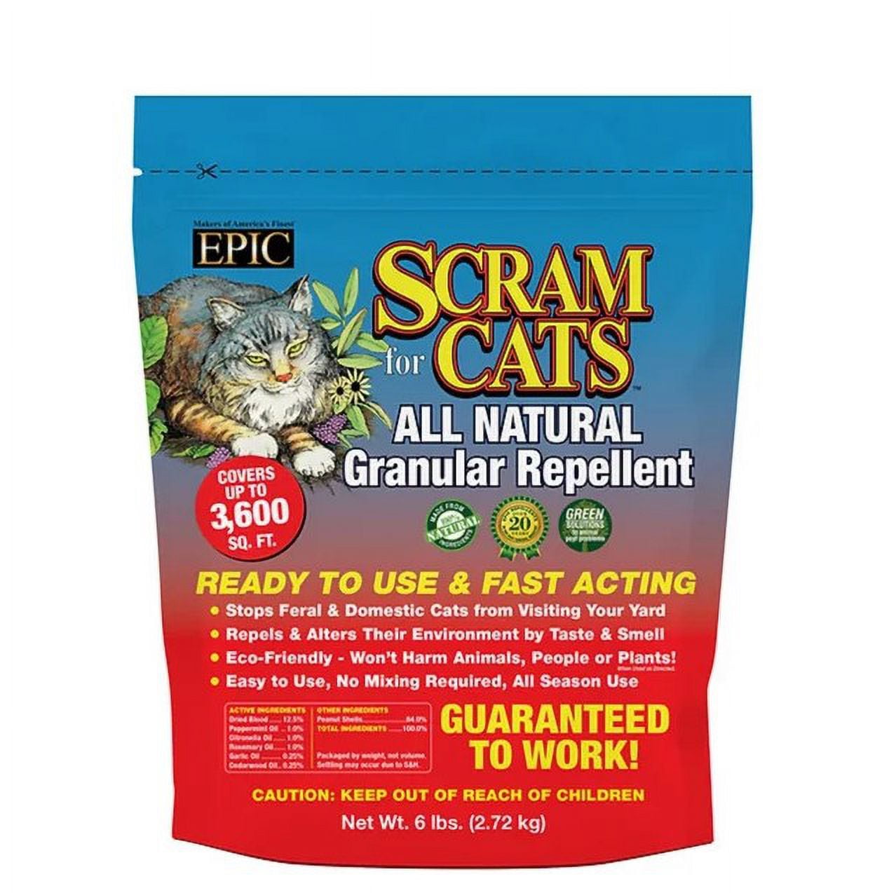 EPIC Scram for Cats Granules Natural Outdoor Yard Deterrent & Animal