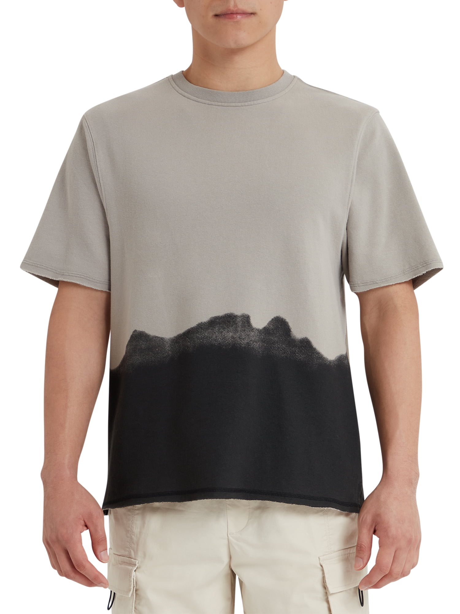 EPIC Studio Men's & Big Men's Dip Dye Short Sleeve French Terry Sweatshirt, Sizes S-3XL