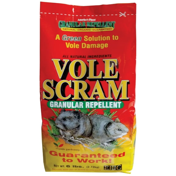 EPIC Vole Scram Outdoor Organic All Natural Granular Repellent, 6 Pound Bucket