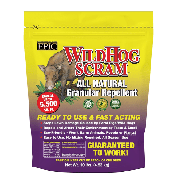 EPIC Wild Hog Scram All Natural Granular Animal Repellent, 10 lb