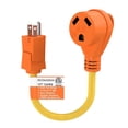 thumbnail image 1 of EPICORD 15Amp Male to 30Amp Female Dogbone Adapter RV Electrical Converter Cord Cable-Orange, 1 of 6