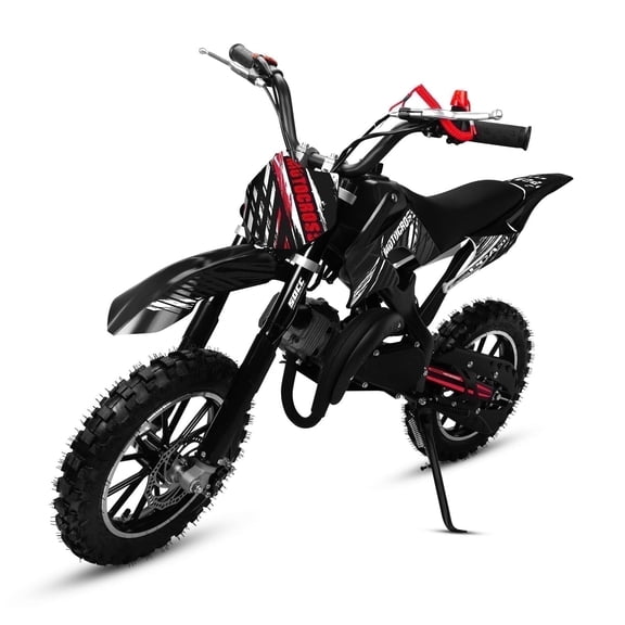 Ktoebyco 49cc Kids Mini Dirt Bike, 2-Stroke Gas-Powered Motorcycle, 1.5L Fuel Capacity, Black