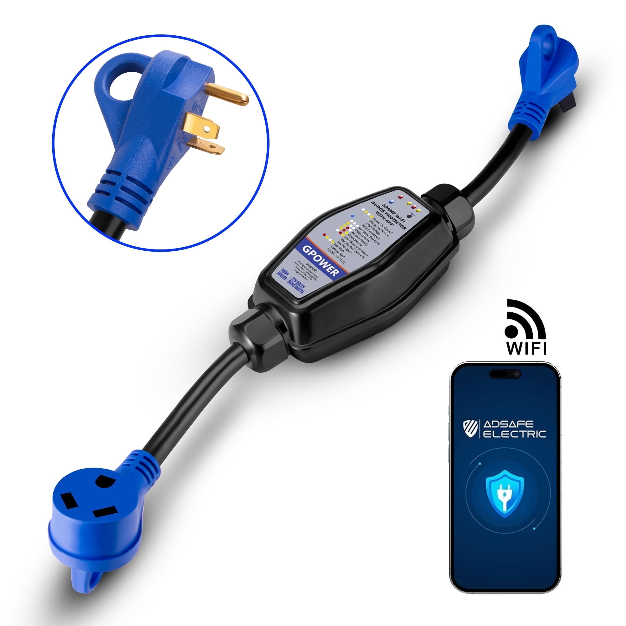 EPICORD RV Surge Protector 30A, Wi-Fi Monitor, Voltage Protection, RV Adapter Plug