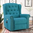 thumbnail image 1 of EPICOZY Power Swivel Rocking Glider Recliner Chair with Massage and Heat, Electric Nursery Glider Rocker for Living Room, Wingback Tufted Upholstered Recliner Chair with Type-C & USB Ports, Teal, 1 of 7