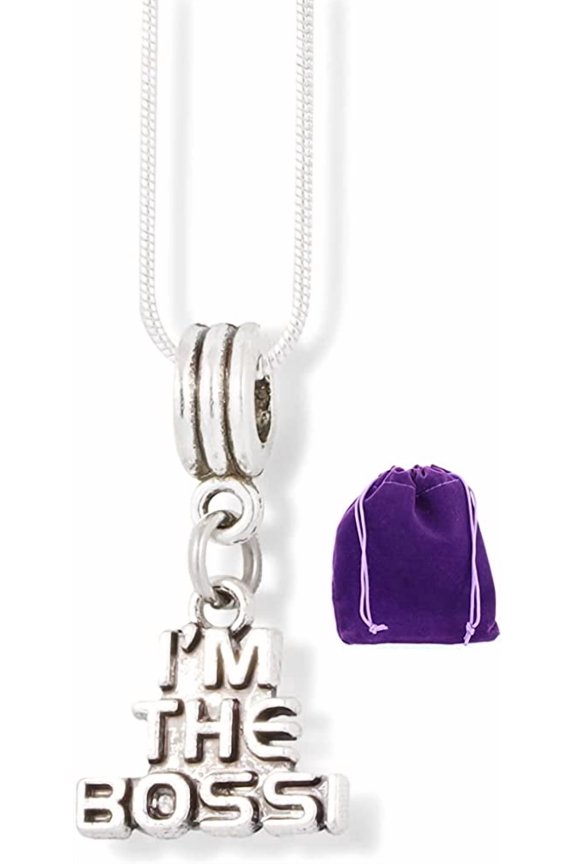 Boss Stainless Steel Snake Chain Charm Necklace