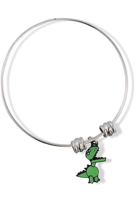 Green Cartoon Animated Dinosaur Fancy Charm Bangle