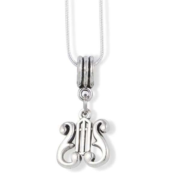 EPJ Harp Goddess Musical Instrument Charm Snake Chain Necklace