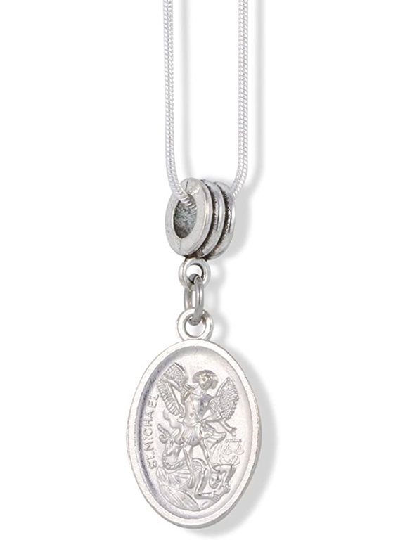 Saint Michael Charm Snake Chain Necklace