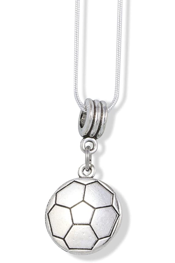 Soccer Football Sports Ball Charm Snake Chain Necklace