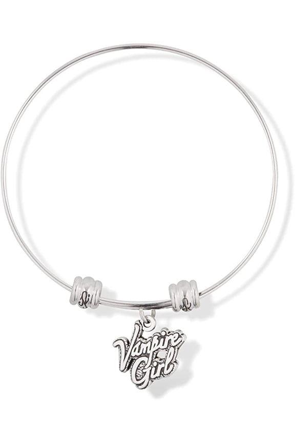 Vampire Girl Text Fancy Charm Bangle