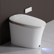 EPLO Smart Toilet Bidet, Auto Open/Close Lid,Foam Shield Splash Proof,Auto Flush,Elongated Toilet