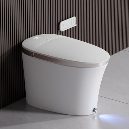 EPLO Smart Toilet Bidet, Auto Open/Close Lid,Foam Shield Splash Proof,Auto Flush,Elongated Toilet