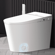 EPLO Smart Toilet Bidet Built in Tank,with Low Noise Flushing System,Auto Open/Close Lid, Auto Flush/DualFlush, Blackout Flush,Foot Sensor Operation