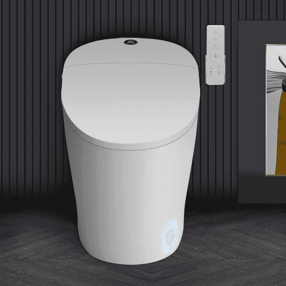 EPLO Smart Toilet with Built in Tank, Dual-Flush Toilet with  Auto Flush/Foot Sensor Flush, One-Piece Elongated