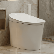 EPLO One-Piece Smart Toilet with Tank, Moving Warm Air Dryer, Adjustable Air Temperature, Plasma Sterilization and Stick-on Wall Button to Flush