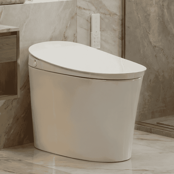 EPLO Smart Toilet Bidet – Auto Open/Close, 1000g Map Flush, Auto Flush for Men, ADA Compliant Height,Built-in Tank