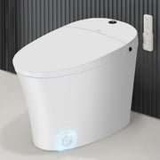 EPLO Smart Toilet with Foam Shield Splash Proof, One Piece Bidet Toilet,Dual Auto Flush,Foot Sensor Operation,Modern Elongated Toilet E16