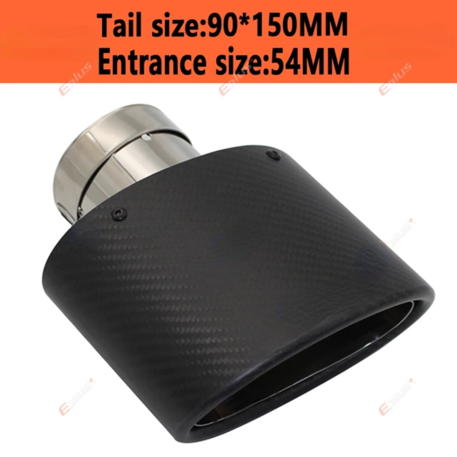 EPLUS Premium Carbon Fiber Car Oval Exhaust Pipe Mufflers Tip High