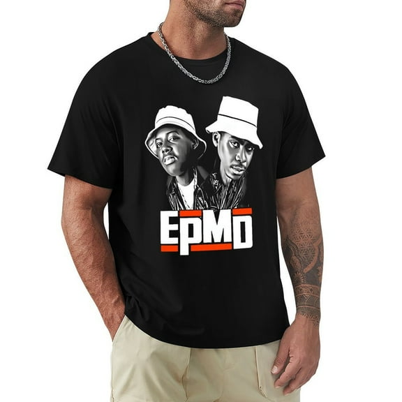 EPMD Funky Men's Cotton Short Sleeve HD Print Tee for Casual T-Shirt Crew Neck Top Black L