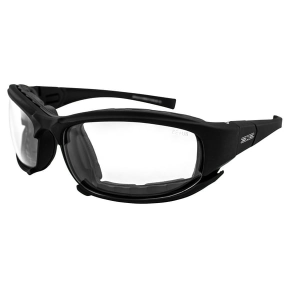EPOCH Hybrid Motorcycle Sunglasses Black Frames Clear Lens ANSI Z87.1 