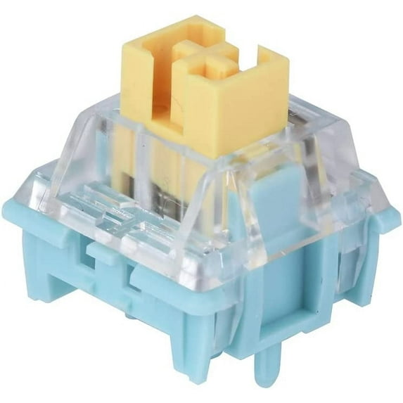 EPOMAKER Sea Salt Silent Mechanical Keyboard Switches Set, Pre-Lubed Linear Switch with LED Slot, 35 Pieces for Customizing Keyboards