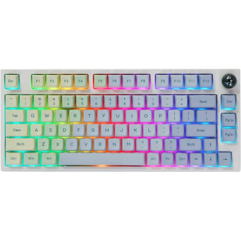 EPOMAKER TH80 Pro 75% Gaming Keyboard, Hot Swap RGB 2.4Ghz/Bluetooth  5.0/Wired Mechanical Keyboard with MDA PBT Keycaps, Knob Control for