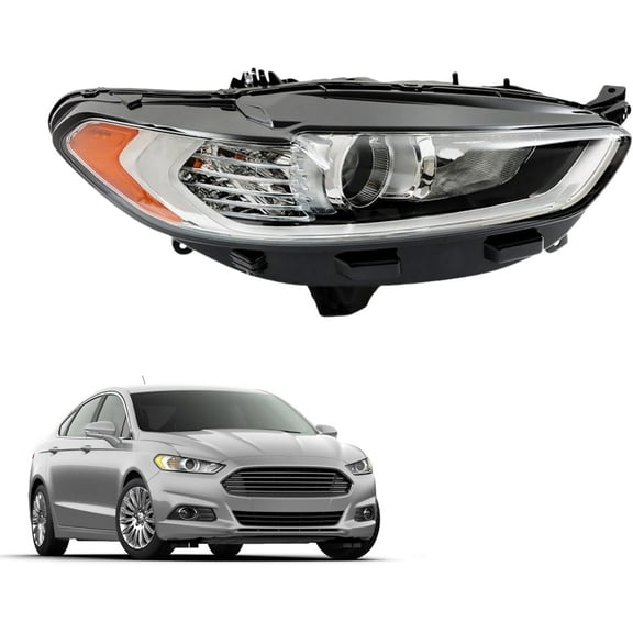 EPOTOOR 1 Pack Headlight Assembly Right Side Replacement for 2013 2014 2015 2016 Fusion Headlamp Direct Loading DS7Z13008A FO2503304