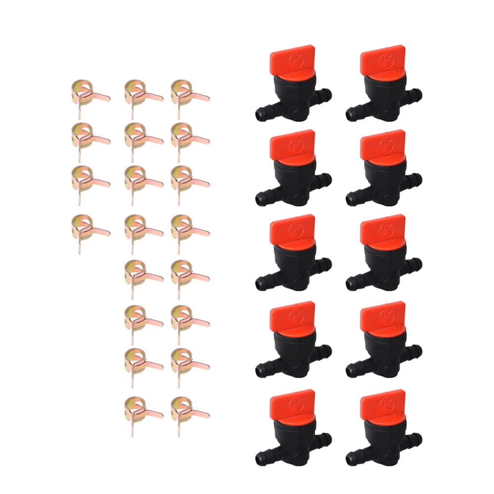 10 Pack 1/4" In-Line Fuel Shut-Off Valves - Straight Petcock For Motorcycle & Small Engine