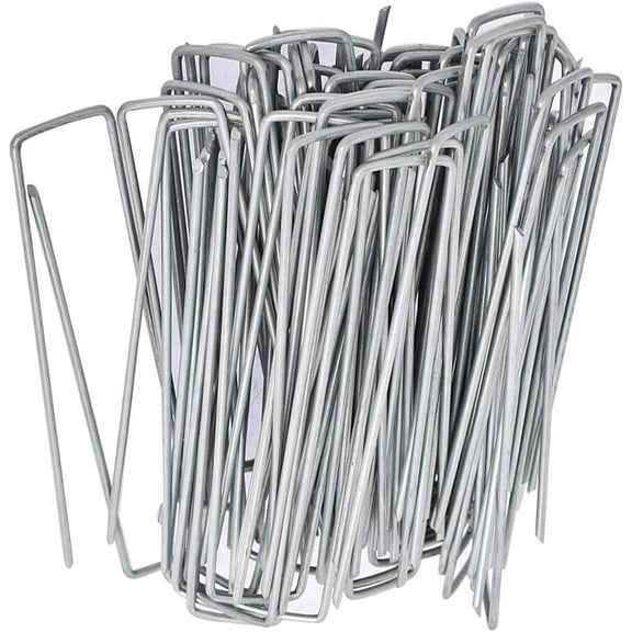EPOTOOR 1000 Packs 6in Landscape Staples U-Shaped 11 Gauge Garden Stakes Staple Landscape Pins for Garden Fence