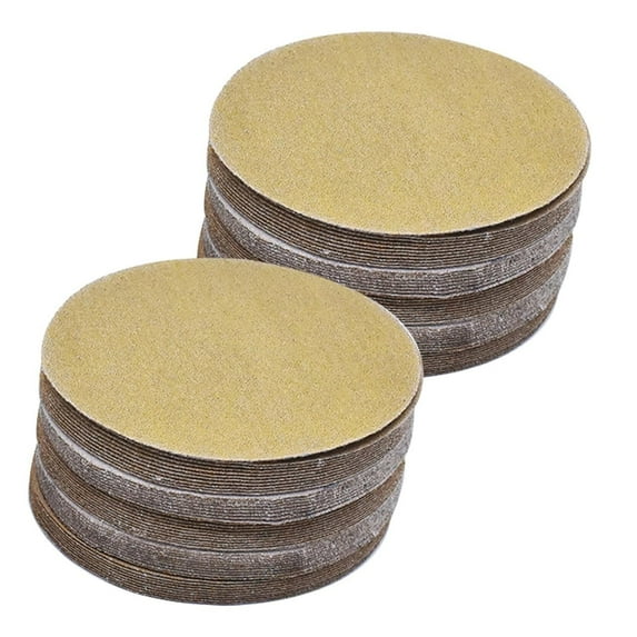 EPOTOOR 100Pcs 5in 120 Grit Disc Sandpaper no Holes Self Adhesive Stickyback Sandpaper Discs for Sander and Sand Wood Metal