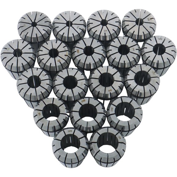 EPOTOOR 18Pcs ER32 Spring Collet Set Sizes From 7/32-3/4 Inch By 32nds Accuracy Spring Collet Set for CNC Engraving Machine and Milling Lathe Tool